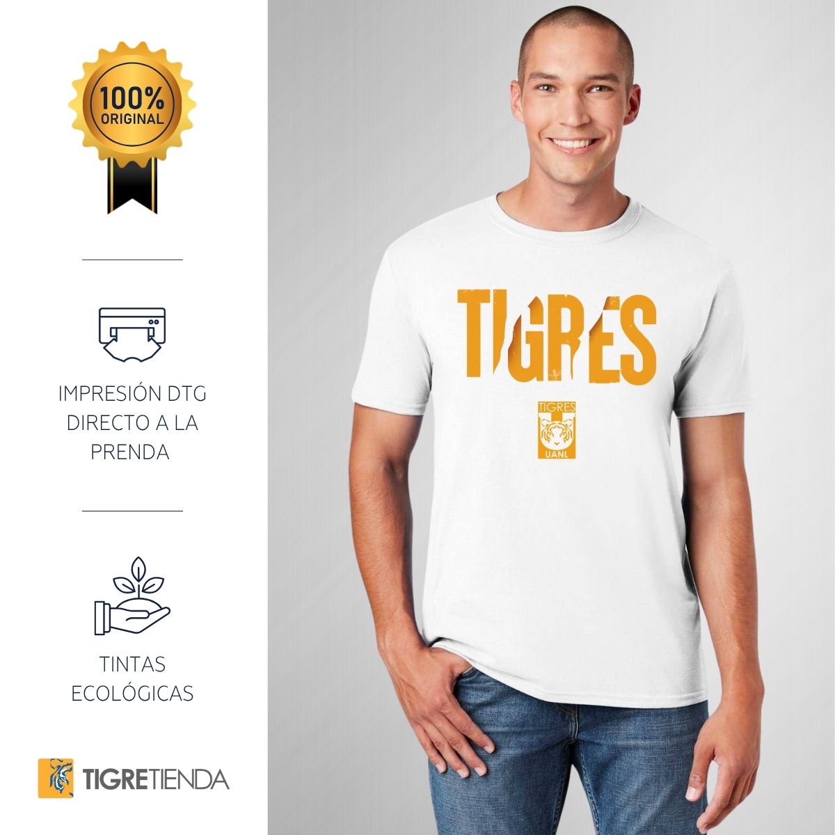 T-SHIRT ESCUDO TIGRES UANL BLANCO