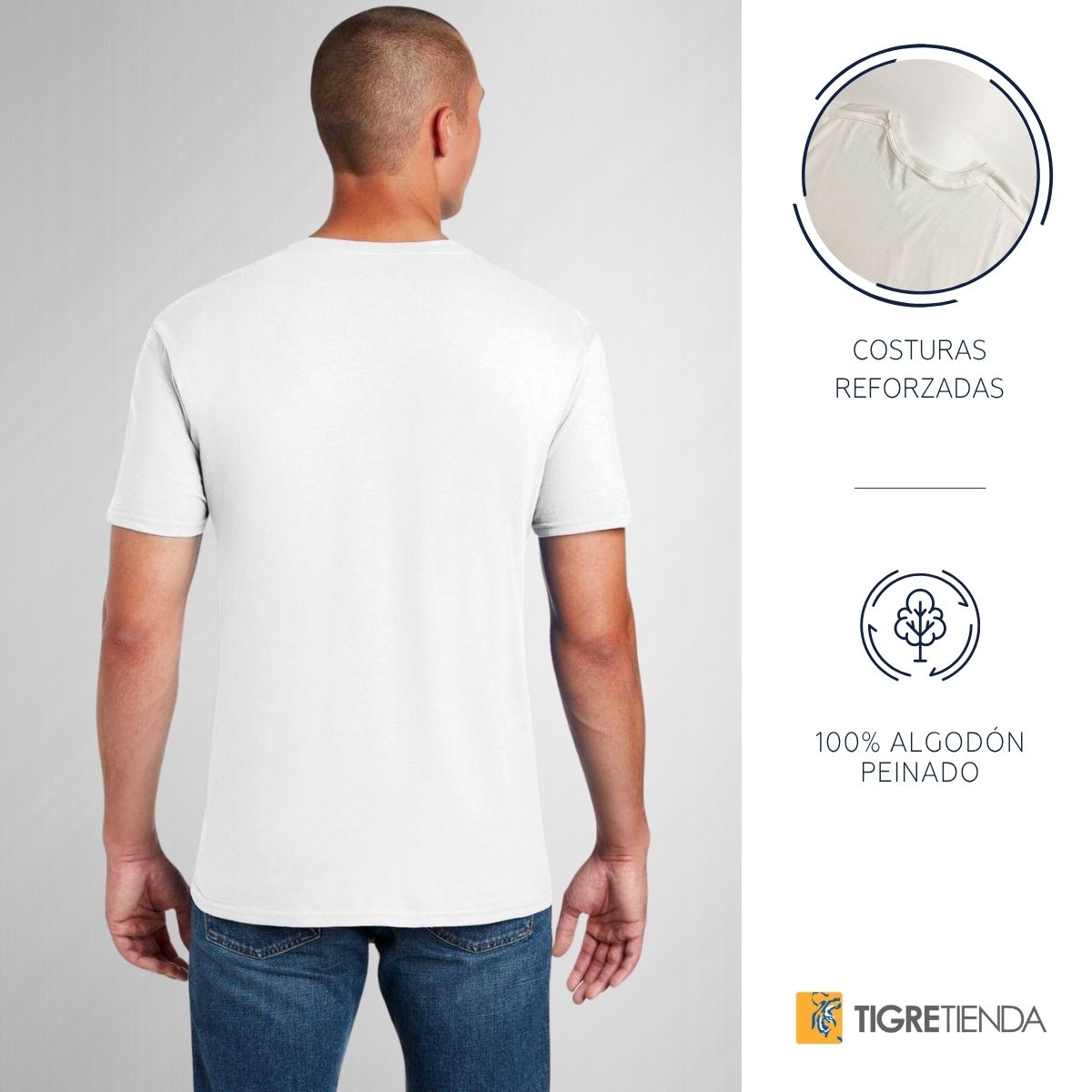 T-SHIRT ESCUDO TIGRES UANL BLANCO