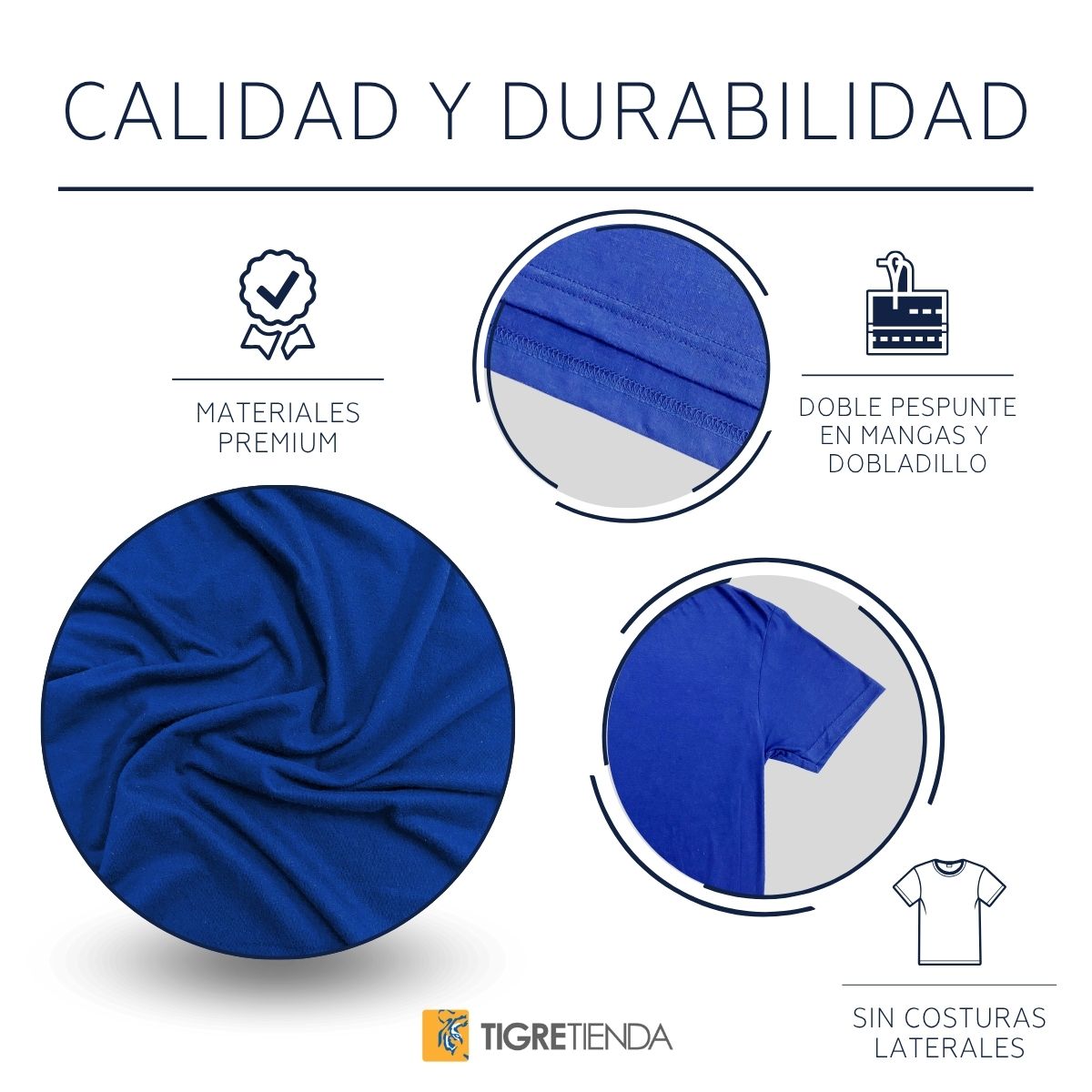 T-SHIRT ESCUDO TIGRES UANL AZUL