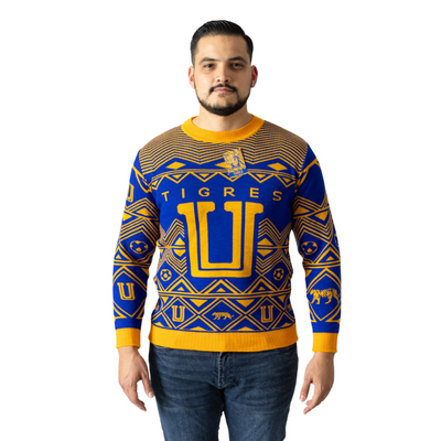 SUETER NAVIDEÑO TIGRES "U" AZUL