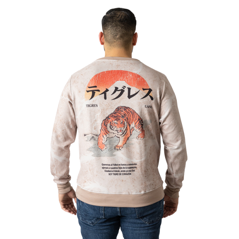 CREWNECK TIGRES FUERZA BEIGE