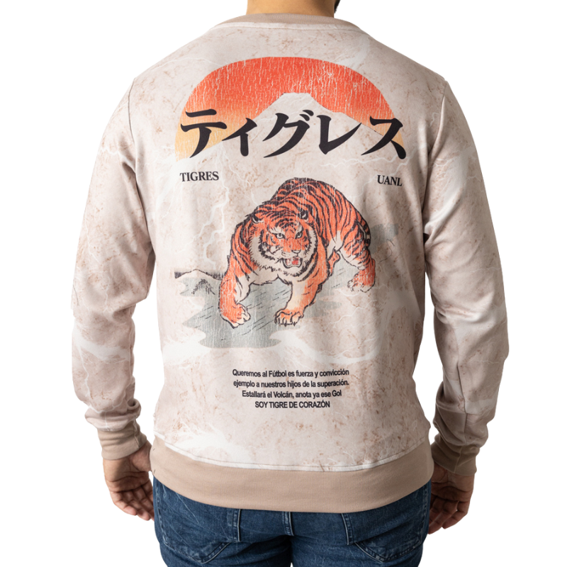 CREWNECK TIGRES FUERZA BEIGE