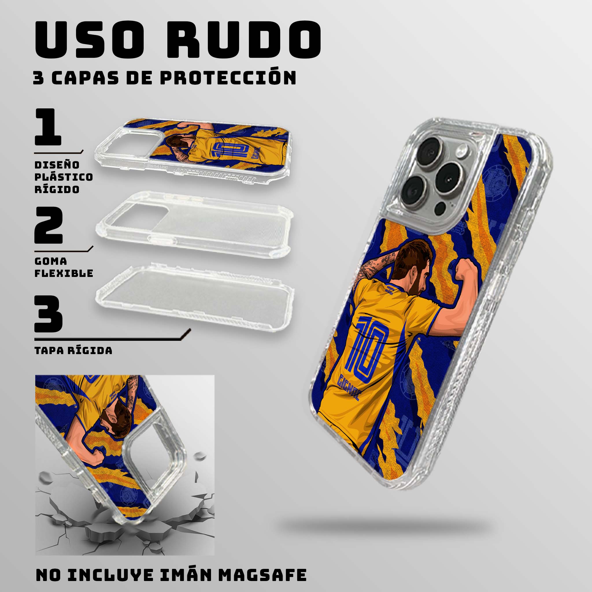 CASE TRANSPARENTE TIGRES GIGNAC