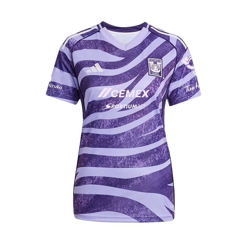 JJ2212 JERSEY TIGRES FEMENIL MORADA 2025/2026 CON PATROCINADORES